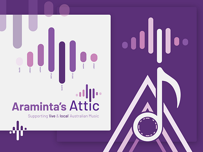 Logo design for a music-oriented marketing group attic branding clean clef design flat heurist heurist the brand developers logo marketing agency minimal music music art project purple sound sound waves treble vector