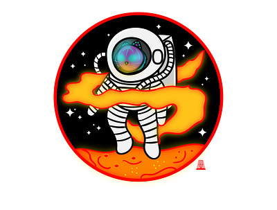 Hot Pizza Astronaut art branding design illustration logo mascot design mascot logo pizza logo