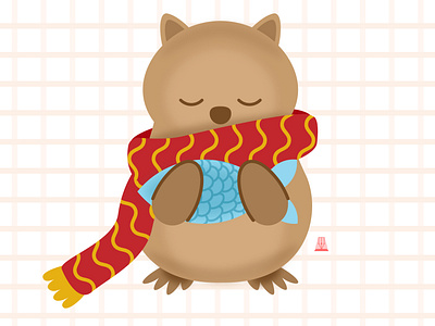 Cute Beavers Hold a Fish Illustration