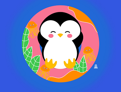 Summer Penguin art branding childrens illustration cute art design illustration kawaii art mascot character mascot design vector