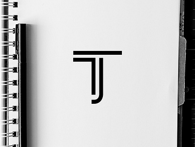 T + J Monogram art branding design illustration logo typography