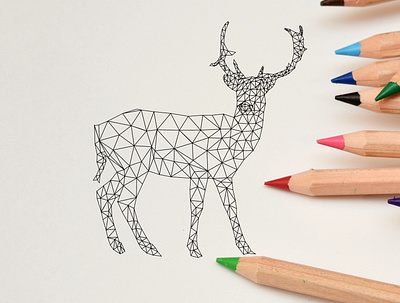 deer low poly art art branding design illustration logo lowpolyart