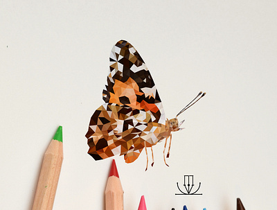 Butterfly Low Poly art branding design flat illustration logo lowpolyart