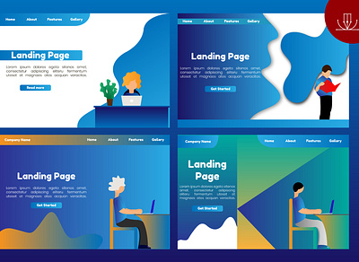 Landing Page Preview app art design flat illustration ui ux vector web website