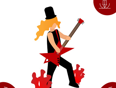 Rock Musician Illustration art design flat flat illustration illustration music vector