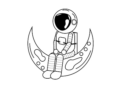 Astronaut Illustration art branding design flat flat illustration icon illustration logo vector