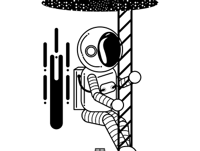 Astronaut Illustration art branding design flat illustration logo vector