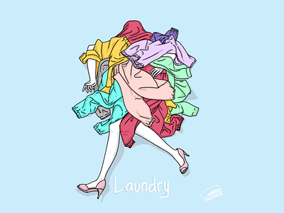 Laundry design digital paint drawing illustration sketch