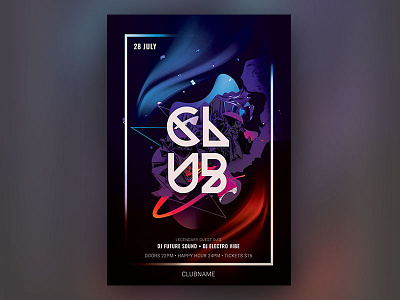 Club Flyer abstract design download flyer graphic design graphicriver photoshop poster psd template