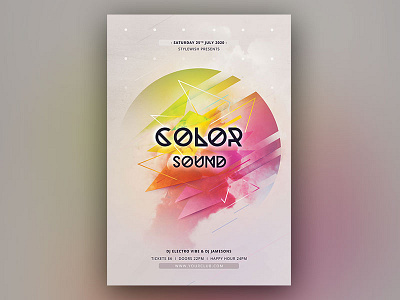 Color Sound Flyer abstract colorful colorful design colors design download flyer graphic design graphicriver photoshop poster psd template