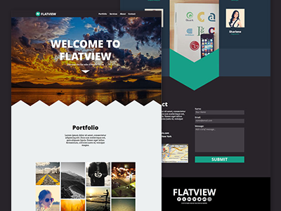 Flatview Muse Theme adobe muse design flat muse onepage simple stylewish template theme web webdesign website