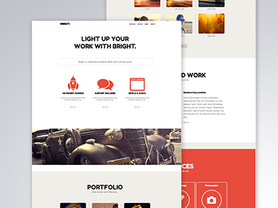 Bright - One Page Portfolio Muse Theme adobe muse clean clear flat muse portfolio responsive rounded soft stylewish theme white