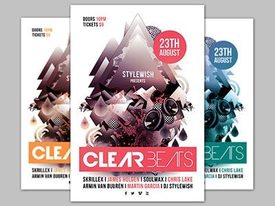 Clear Beats Flyer by styleWish on Dribbble