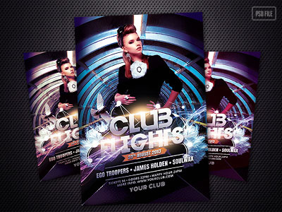 Club Flights Flyer air hostess bleu electro flight flyer party party flyer poster design psd stylewish template terminal