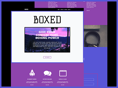 Boxed - One Page Muse Theme adobe muse box boxes frame muse muse template onepage portfolio purple stylewish webdesign website
