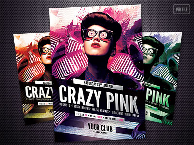 Crazy Pink Party Flyer