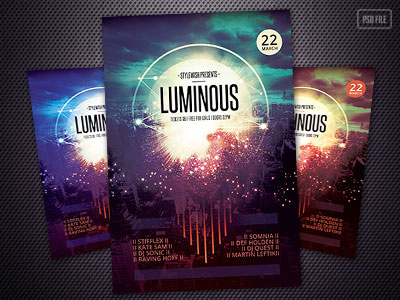 Luminous Flyer city dark graphicdesign light lights music new partyflyer posterdesign psd stylewish template