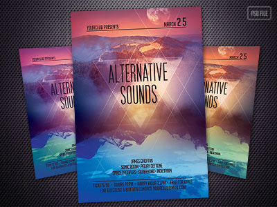 Alternative Sounds Flyer alternative atmospheric flyer graphicdesign indie indie music landscape music poster psd stylewish template