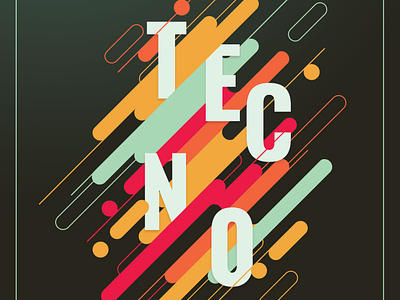 Techno Flyer abstract design diagonal download flyer graphic graphic design graphicriver graphics photoshop poster psd retro round rounded shapes template vintage
