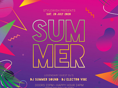 Summer Flyer abstract beach colorful colors creativemarket design download exotic exotically flyer graphic design photoshop poster psd summer template