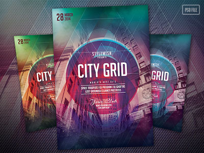 City Grid Flyer city design flyer graphicriver metropolis music partyflyer poster psd street template urban