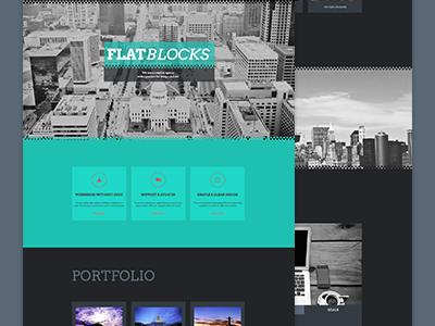 Flatblocks - One Page Muse Theme adobe muse big block blocks flat muse onepage template theme themeforest unique website