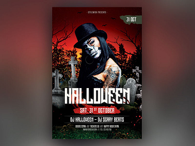 Halloween Flyer download envato flyer graphic design graphicriver halloween halloween bash halloween flyer halloween party haunted haunting poster psd template witch