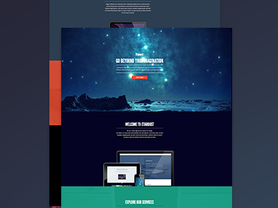 Stardust - One Page Muse Theme adobe muse design flat inspiration muse onepage singlepage template theme web webdesign website
