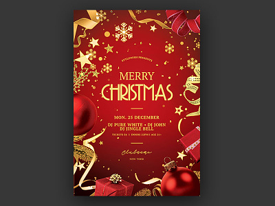 Merry Christmas Flyer christmas christmas card christmas flyer christmas invitation download flyer graphicriver poster psd red template xmas xmas flyer xmas party