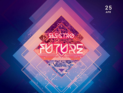 Electro Future Flyer abstract abstract art abstract design creative download electro electronic electronic music flyer graphic design graphicriver photoshop poster psd template unique