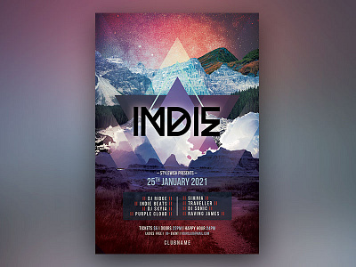 Indie Flyer alternative download flyer flyer design graphic design graphicriver horizon indie landscape mountain photoshop poster psd template