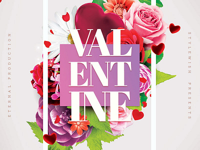 Valentine Flyer download flowers flyer graphicriver lovely loving poster psd romance romantic sweet template valentine valentine day valentine party valentines day valentinesday