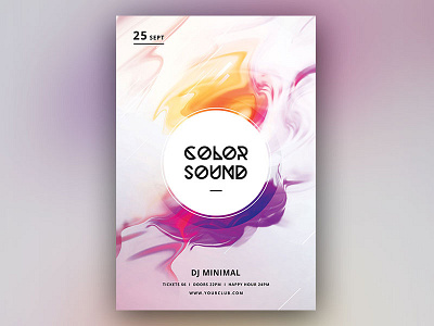 Color Sound Flyer abstract cloud download fluent fluid flyer flyer template graphic design graphicriver photoshop poster poster design psd smoke template trance