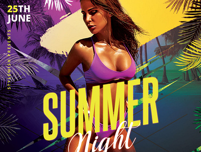 Summer Night Fyer beach coastal design download flyer graphic design graphicriver photoshop poster psd summer summertime template