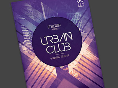 Urban Club Flyer affiche city club electro flyer geometric graphic design graphicriver poster psd template urban