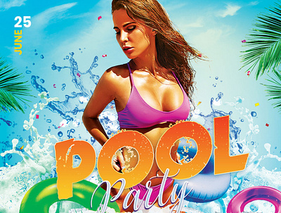 Pool Party Flyer abstract beach design download flyer graphic design graphicriver photoshop pool pool party pool party flyer poster psd splashing summer summer flyer template