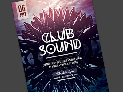 Club Sound Flyer club electro flyer future futuristic graphicriver house music partyflyer poster shape template