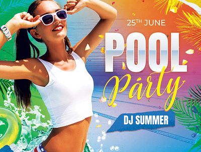 Pool Party Flyer abstract colorful colorfull design download flyer graphic design graphicriver photoshop pool pool flyer pool party pool party flyer poster psd summer summer party template vivid