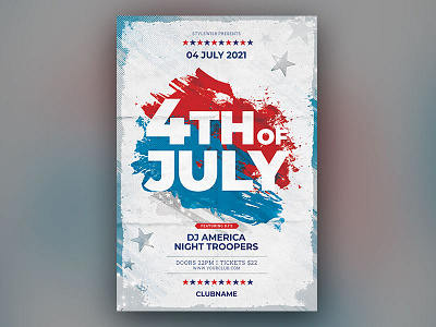 4th of July Flyer 4thofjuly american americana download flyer fourth of july graphic design graphicriver labor day photoshop poster psd template united states