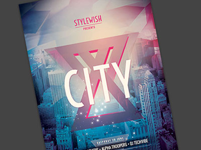 City Flyer abstract city cityscape club flyer graphicriver new york nyc poster print symmetric template