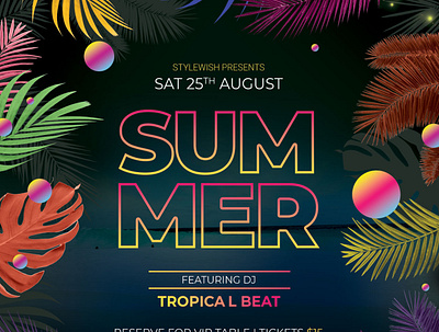 Summer Flyer beach club design download flyer flyer template graphic design graphicriver ibiza poster poster esign psd summer template