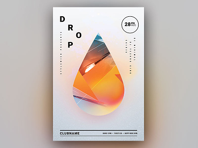 Drop Flyer clean design download drop envato flyer flyer template graphic design graphicriver minimal minimalistic poster poster design psd template