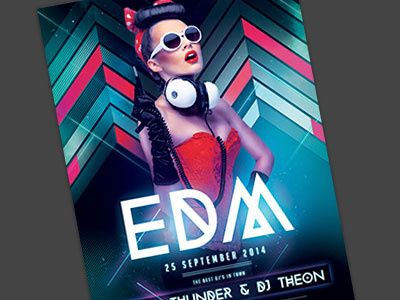 EDM Party Flyer club edm electro electronic geometric graphic design modern party flyer poster psd techno template