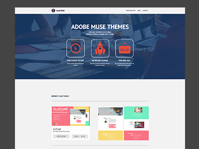 Redesign website - musethemes.eu adobe muse clean flat muse onepage pure redesign singlepage stylewish templates webdesign website
