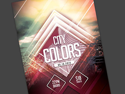 City Colors Flyer abstract city customize editable flyer geometric graphicdesign graphicriver lines poster psd skyline