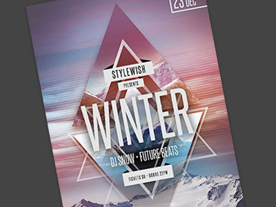 Winter Party Flyer abstract design download flyer graphicriver graphics party flyer print psd template triangle winter