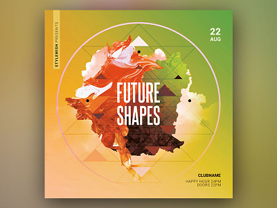 Future Shapes Flyer abstract design download electro electronic flyer geometric geometry graphic design graphicriver modern poster psd shapes template trance