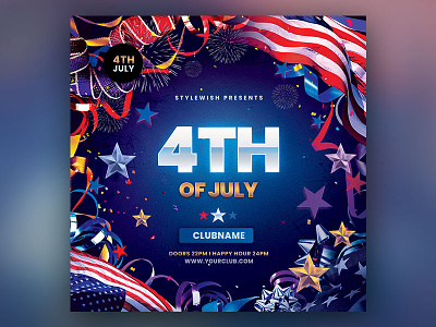 4th Of July Flyer 4th of july america american download flyer fourth of july graphic graphic design graphicriver labor day memorial day poster psd template usa vote voting