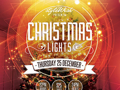 Christmas Lights Flyer by styleWish on Dribbble