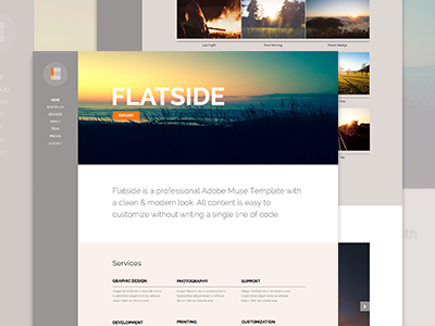 Flatside - MultiPage Muse Template adobe muse download envato multipurpose muse pure template themeforest vertical web webdesign website